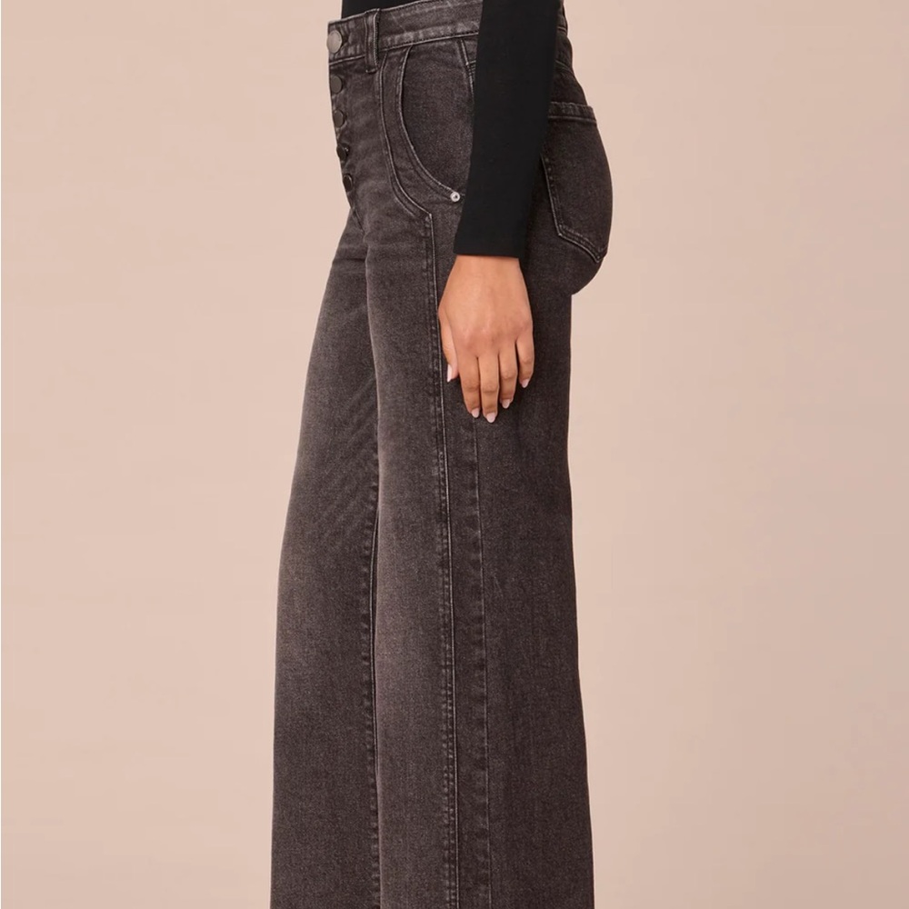 Democracy AbSolution Skyrise Wide Leg Jeans • Petite 16P • Button Fly - Picture 3 of 5